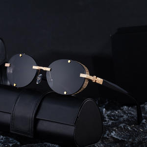 Gafas de sol personalizadas de alta gama con montura redonda para mujer, montura negra, lentes de PC, protección UV400, estilo Instagram - Product Image 3