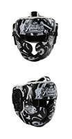 Casque de boxe ANOTHERBOXER, design visage de singe intégral, matériau PU, protection de tête unisexe pour adultes, entraînement de combat Sanda