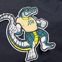 Patch brodé en tissu chenille style universitaire, motif crocodile 3D, lavable plus de 100 fois, pour vêtements