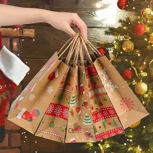 KM 신제품 bolsas de navidad para regalo 참신 크리스마스 종이 선물 가방 모든 경우에 중간 크기