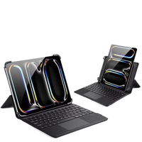 Housse de clavier pour tablette avec écran tactile et support réglable, compatible avec divers modèles, adaptée pour iPad