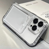 Coque transparente antichoc en TPU avec fente pour carte et support de carte pour iPhone 17 Pro Max et iPhone 18