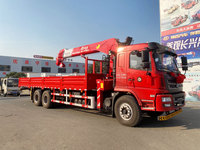Grue montée sur camion Shacman Changxing 12 tonnes, petite grue Faw, remorque, télécommande, levage de camionnette, grue de levage de moteur, grue Cran
