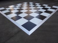 Piste de danse de mariage blanc brillant en bois Interlock Party Piste de danse noire et blanche