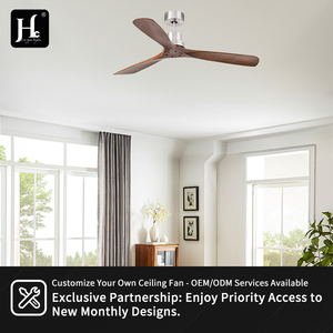 52-inch modern <b>ceiling</b> fan for outdoor or indoor use, with <b>remote</b> <b>control</b>, large solid wood blades, bronze finish, for patio - Product Image 5