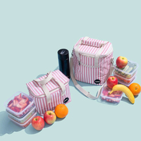 Nouveauté 2026 : Sacs isothermes pliables en toile rose personnalisés, imperméables et anti-sable, pour aliments et boissons, idéaux pour pique-nique et camping
