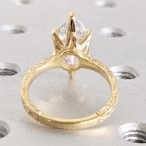 Gia Igi Сертифицированный CVD HPHT лабораторный Выращенный маркиз огранка Пасьянс 14k/18k из чистого золота Женское Обручальное Кольцо - Product Image 2