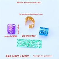 Lingxing 1 sac Anneaux de cheveux et boucles décoratifs pour dreadlocks, style européen et américain, pour femmes, en aluminium coloré tressé motif fleur