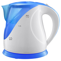 Bouilloire électrique 1,7 L, corps en PP de qualité alimentaire, base chauffante en acier inoxydable 304, base sans fil 360°, arrêt automatique, 220-240 V