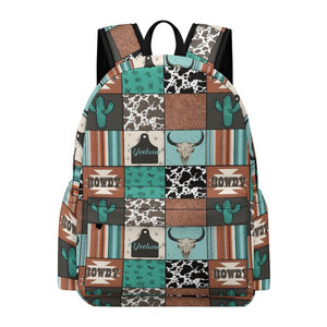 Vintage Western Print <b>Backpack</b> Custom Laptop <b>Backpack</b> <b>Kids</b> Student School Bag Custom Logo Pattern Outdoor Travel <b>Backpack</b> - Product Image 1
