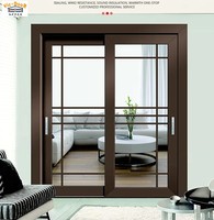 Porte coulissante en aluminium pour balcon, porte extérieure de patio, fenêtre à double vitrage, insonorisée