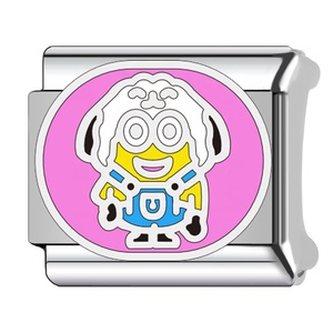 Stocked Stainless Steel Detachable Italian Module Bracelet <b>Men</b> and Women Minion Pattern Splicing DIY Bracelet Jewelry Gift - Product Image 3