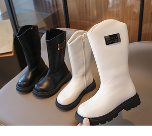 Botas de Invierno para Niñas, Estilo Princesa, Color Sólido, con Etiqueta en Inglés - Product Image 1