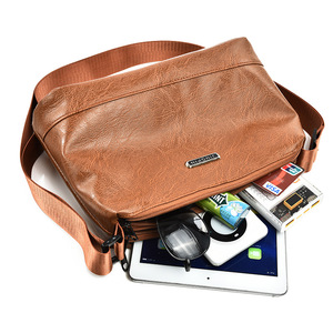 กระเป๋าสะพายข้างผู้ชายหยินบาลาความจุขนาดใหญ่หนัง PU ทนทานกระเป๋าสะพายสีทึบสำหรับชุดประจำวันฤดูใบไม้ผลิ 2026 - Product Image 3