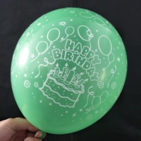 Vente flash - Ballons de 12 pouces de couleur bleue avec impression intégrale sur 5 faces - Design Joyeux Anniversaire