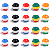 Perles rondes en acrylique KOMI, drapeaux nationaux colorés, perles à trous droits, accessoires de bricolage