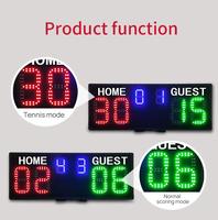 Compteur de points électronique pour padel GANXIN avec logo personnalisé, tableau de scores de tennis numérique professionnel à LED avec contrôle par montre