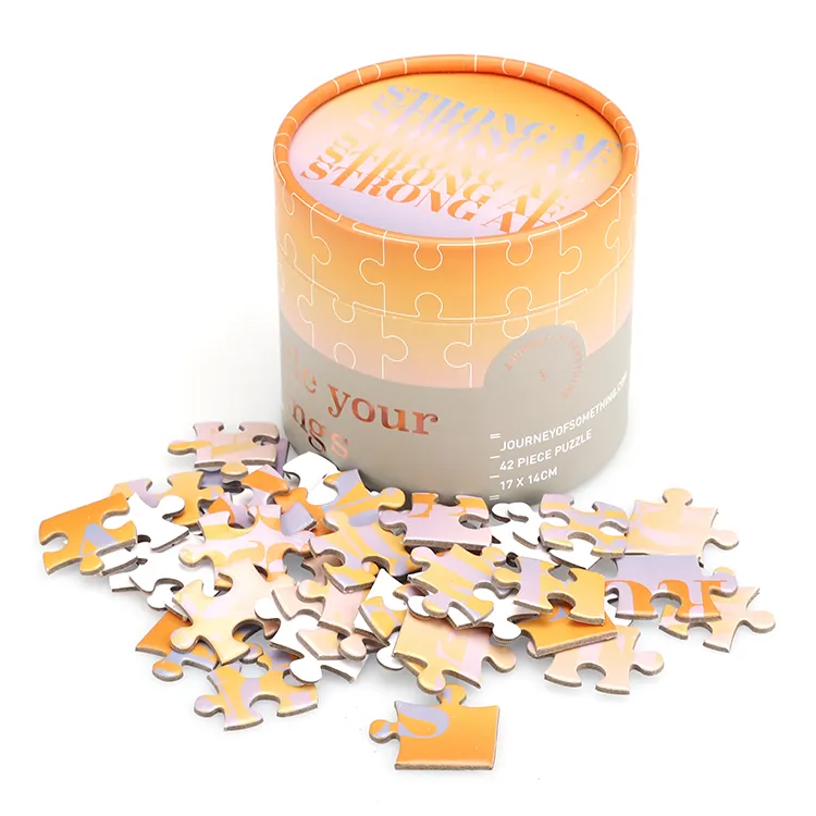Individuelles Puzzle-Spielzeug mit 42 Teilen für Kinder Lernspielzeug 2023 Puzzle mit kreisförmigem Deckel Box Puzzle für Kinder