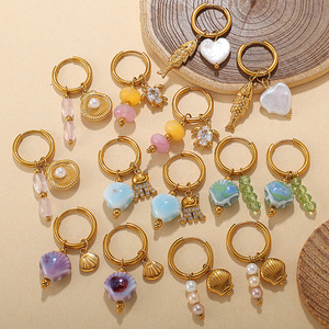 Pendientes de Acero Inoxidable Chapados en Oro con Dijes de Estrella Irregular, Estilo Europeo Americano, para Mujer, Joyería de Regalo - Product Image 2