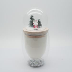 Série de Noël, tasse en verre à double paroi, bougies artisanales en <span class=keywords><strong>cire</strong></span>, petites paillettes étoiles pour la décoration de Noël et de la maison - Product Image 4