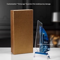 Trophée en cristal personnalisé en forme de voilier avec lettrage, pour récompenser les employés exceptionnels, prix commémoratif