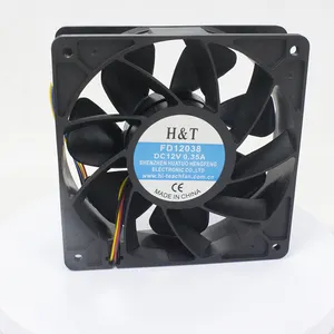 Hi-teachfan 12038 12V 24V 48V 230V 120mm AC DC armoire réfrigérateur panneau à flux Axial chauffage ventilateur de refroidissement