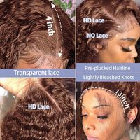 Pelucas de Cabello Humano con Frente de Encaje HD, Onduladas, Pre-Desplumadas, Sin Pegamento, para Mujeres Negras