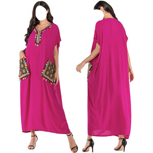 Abaya — robe courte en crêpe, motif floral, pour femmes, musulmane, mode - Product Image 3