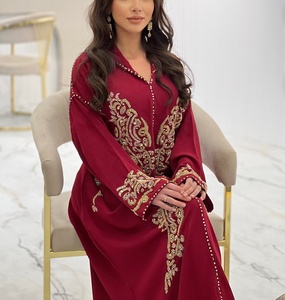 Fabricants de Vêtements Musulmans <span class=keywords><strong>Djellaba</strong></span> <span class=keywords><strong>Marocaine</strong></span> de Luxe Personnalisée Faite Main Scintillante à Cristaux pour Femmes - Product Image 4