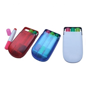 Bolígrafo resaltador promocional con forma de mini pirámide estacionaria novedosa con logotipo personalizado, 4 colores en 1 - Product Image 6