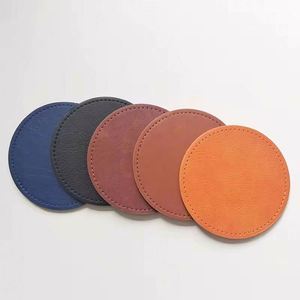 Wholesale Blank PU Leather <b>Coaster</b> for Drinks Promotional Gift Custom Printing Coffee Cup Mat With Logo - Product Image 5