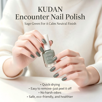 Vernis à ongles KUDAN Chic Bleu Poussiéreux Effet Eau Brillant Pelable Sans Lampe Non Toxique Pour Manucure DIY à Domicile Fourniture en Gros pour Distributeurs de Produits de Beauté