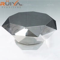 Prix usine Offre Spéciale design italien de Forme polygonale or brillant en acier inoxydable de table de meubles à la maison