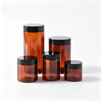 Pots cosmétiques en plastique ambré recyclé de 250 ml avec couvercles, forme ronde, pot à crème, couleur personnalisée, pots ronds en plastique de 8 oz