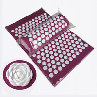 Ensemble de coussin et tapis d'acupression en coton ABS et éponge, coussin de massage pour le dos, le cou et les pieds avec aiguilles pour la pratique du yoga