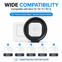 Kit d'adaptateur d'objectif avec filtre UV 52 mm et capuchon d'objectif pour caméra d'action GoPro Hero 13 12 11 10 9 Black – Protection de montage de filtre