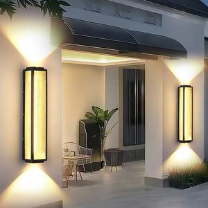 Applique murale LED de luxe moderne avec abat-jour en acrylique Applique murale de cour étanche pour décoration de porche d'hôtel Corps de lampe en PC - Product Image 6