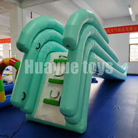 Prix usine fabricant 4.5m vert menthe toboggan flottant gonflable Yacht toboggan bateau toboggan à vendre