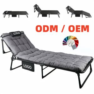 Tumbona Plegable Reclinable para Playa con Respaldo Ajustable en 4 Posiciones, Cama <span class=keywords><strong>de</strong></span> Playa, Silla <span class=keywords><strong>de</strong></span> Sol Reclinable para Camping - Product Image 1