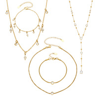 Collier pendentif de la série Mystery Lishui en acier inoxydable plaqué or 18 carats, bracelet de luxe, bijoux pour femmes, ensemble