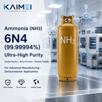 Ammoniac 6N4 à pureté de 99,99994 % pour semi-conducteurs 3D NAND, gaz NH3 pour l'empilage vertical, IC logique, ammoniac de qualité électronique