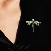 XILIANGFEIZI Soldes Exceptionnelles Vente en Gros Broches Libellule en Émail, Zircon et Or 18K avec Perles d'Eau Douce Naturelles