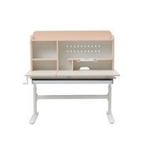 Ensemble Chaise et Table d'Art Pliante Multi-Angles en Bois pour Enfants avec Levage Manuel par Manivelle, Organisateur Pegboard et Table à Manger Intégrée