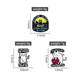 إنه جيد ، أنا بخير ، دبوس مطلية بالمينا مخصص ، سيف أسماك القرش المضحك ، بروش القط ، هدية للأطفال والأصدقاء - Product Image 6