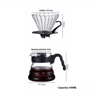 Modern Vidro Transparente Café Despeje Sobre Conjunto para Compatível Brewing Pot Funil & Copo de Filtro de Vidro para Compartilhar - Product Image 5