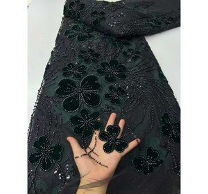 Nuovo Pizzo Francese di Lusso TopLace per Matrimoni, Ricamato con Motivi Floreali, Ecologico con Paillettes, in Poliestere, per Feste, Stile <span class=keywords><strong>Africano</strong></span>, 5 Iarde - Product Image 6