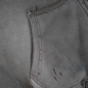 Custom Streetwear Washed Hoodies Mens Print Logo 450gsm Fleece Vintage Distressed Zip up Hoodie - Product Image 6