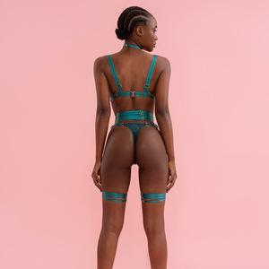 2025 Fetish Lingerie <strong>Nake</strong> Open Bra Fancy Underwear Women Uncensored Luxury Sexy Costume <strong>Fantasy</strong> Bilizna Set With Garter Belt - Product Image 4