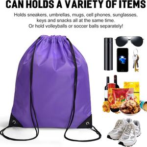 กระเป๋าผ้าโพลีเอสเตอร์ลายตัวอักษรแบบกำหนดเอง พร้อมตัวเลือกหมายเลขโมโนแกรม ปิดแบบเชือกรูด สำหรับกีฬา ท่องเที่ยว ชายหาด โยคะ-เด็กและผู้ใหญ่ - Product Image 3