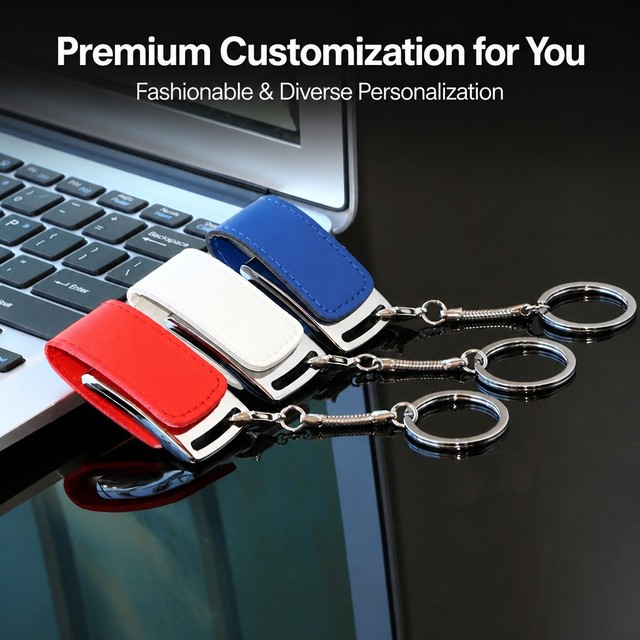 Leather USB Flash Drive Custom Logo 4GB 8GB 16GB 32GB 64GB 128G Pendrive OEM Bulk Wholesale Corporate Executive Promotional Gift